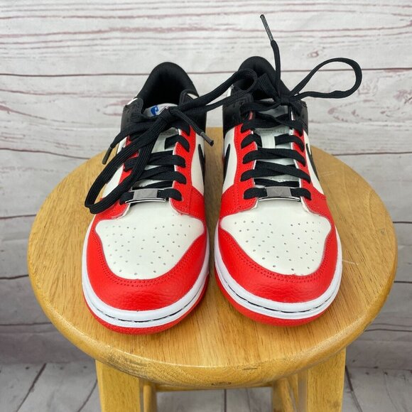 Nike Dunk Low EBM NBA 75 Anniversary Chicago Chile‎ Red (GS) DO6288-100 Size 6Y - Picture 2 of 11